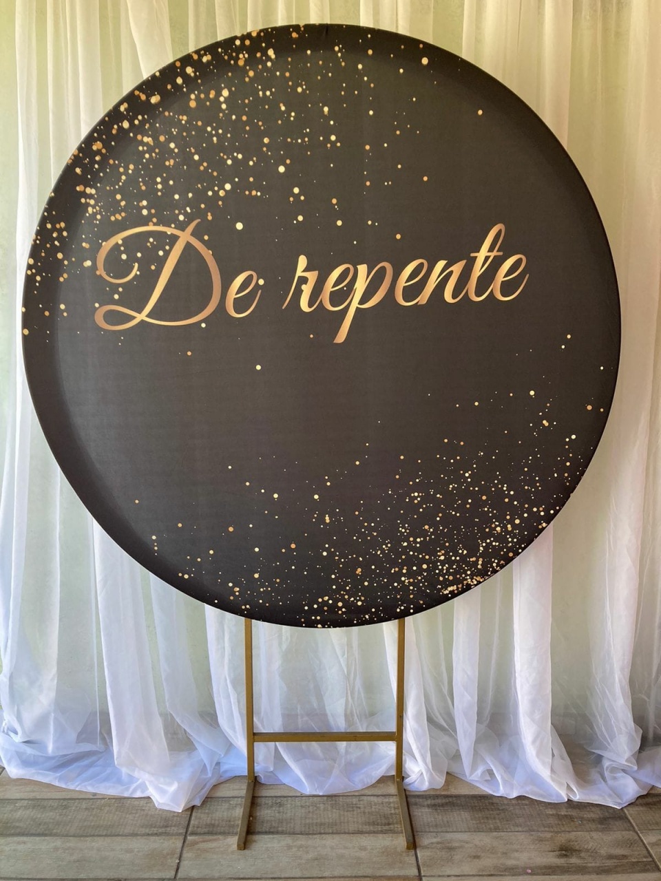 Capa Para Painel Redondo de Repente 1,5Mt - Bonequinha Preta Festas