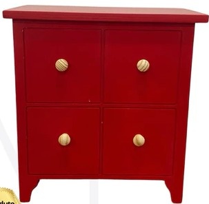 Mini Aparador Vermelho - Bonequinha Preta Festas
