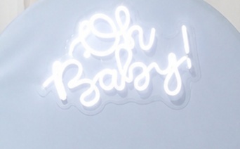 Letreiro Led Oh Baby - Bonequinha Preta Festas