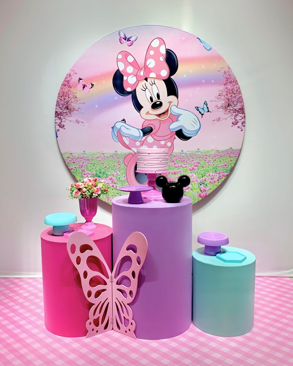 Kit Minnie Rosa - Bronze  - Bolando a Festa