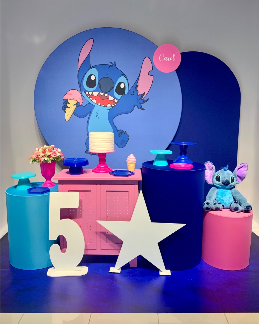 Kit Stitch Sorvete - Ouro - Bolando a Festa