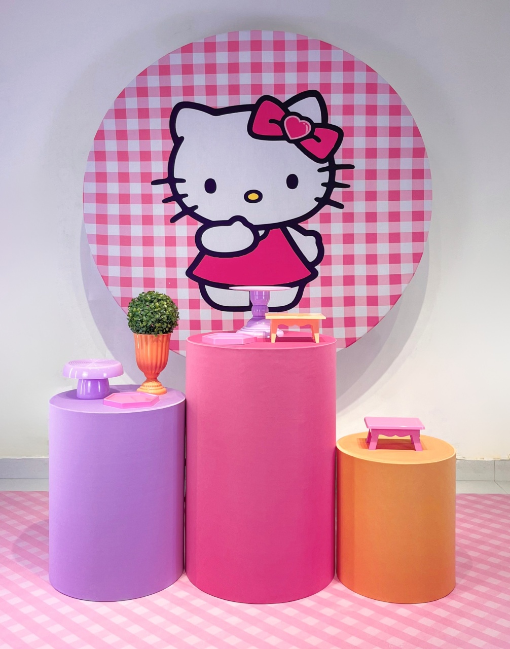Kit Hello Kitty Xadrez - Promo - Bolando a Festa