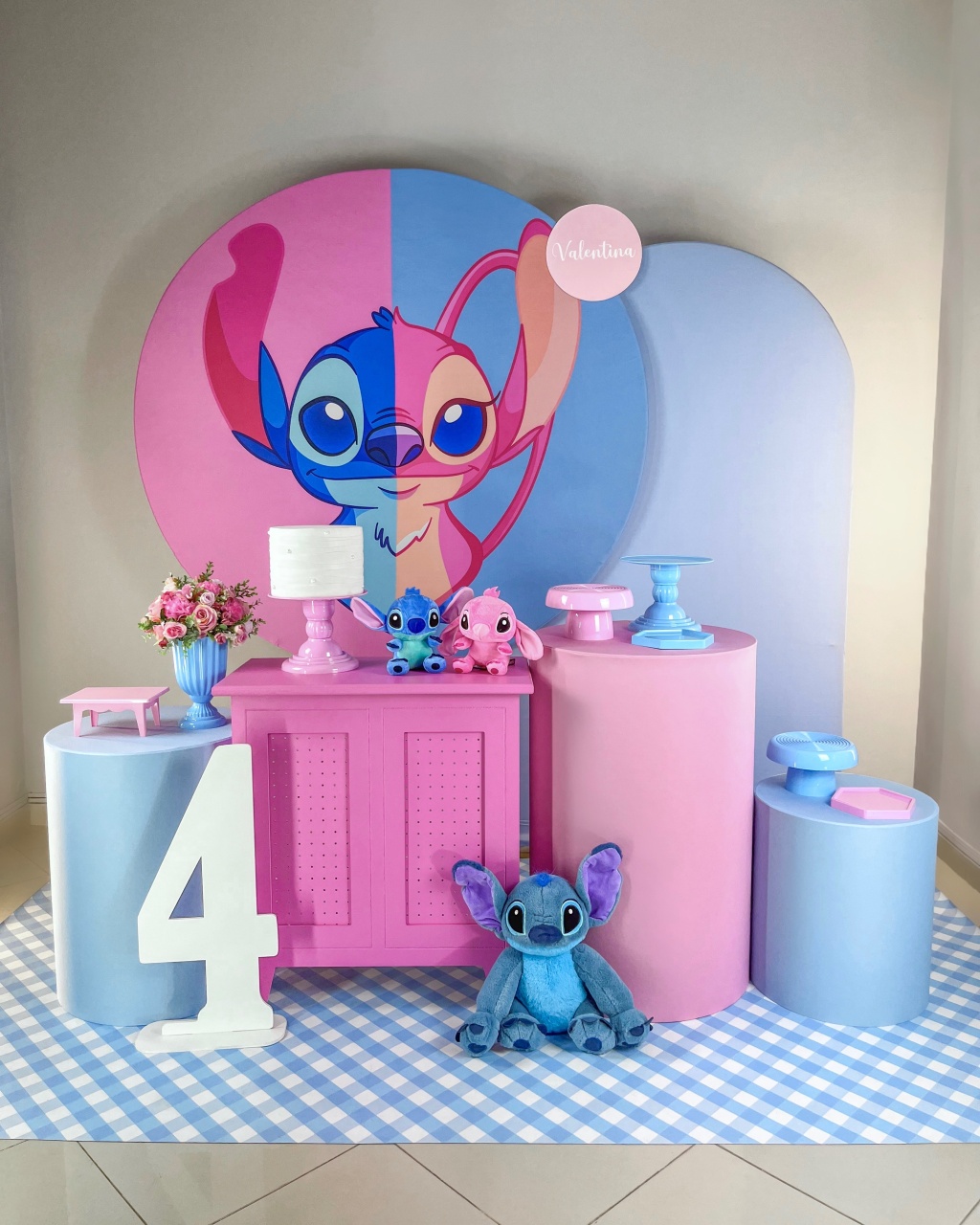 Kit Stitch E Angel Meio A Meio - Ouro - Bolando a Festa