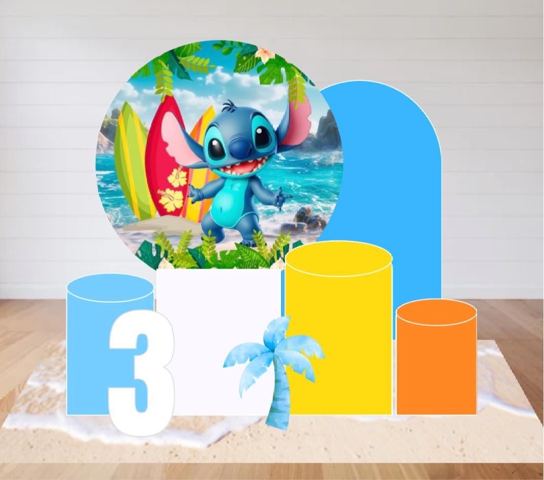 Kit Stitch Praia - Ouro - Bolando a Festa