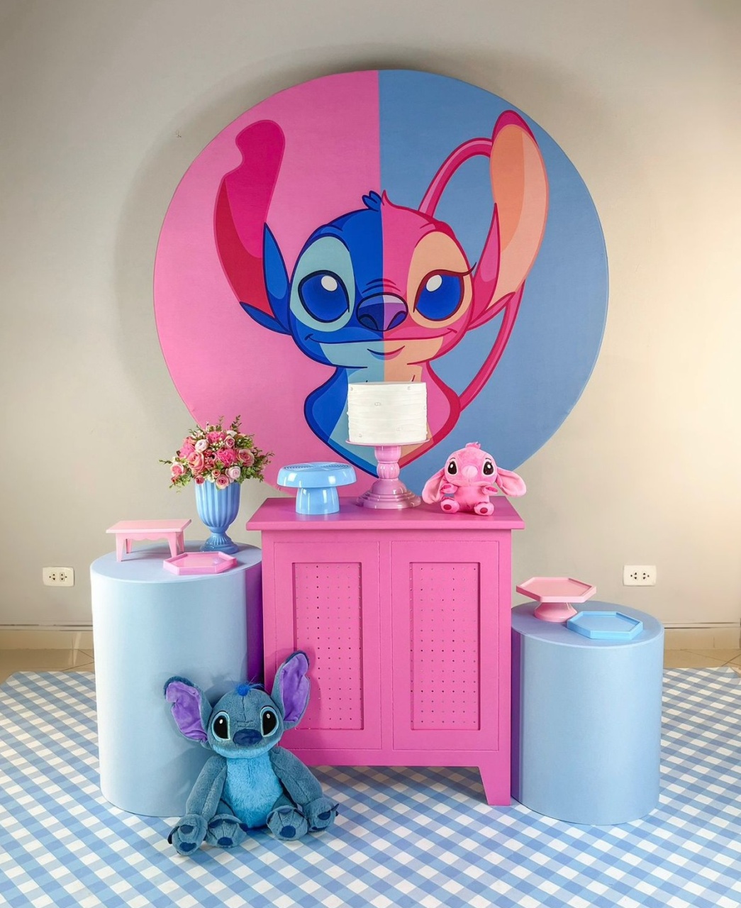 Kit Stitch E Angel Meio A Meio - Prata - Bolando a Festa
