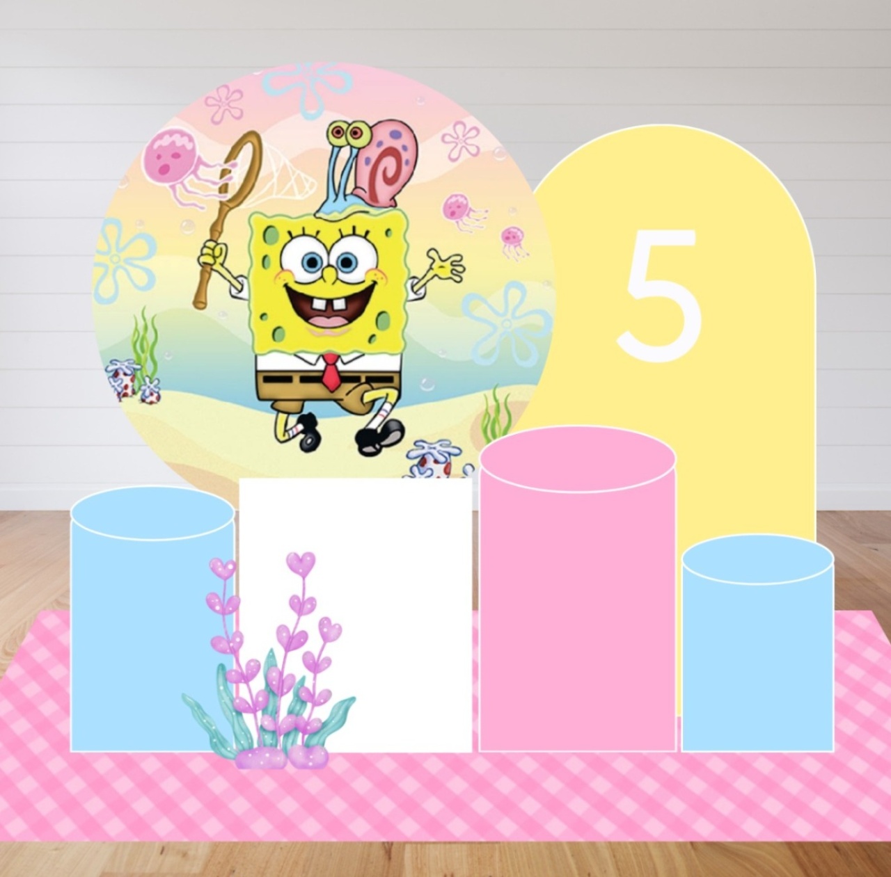 Kit Bob Esponja Rosa - Ouro - Bolando a Festa