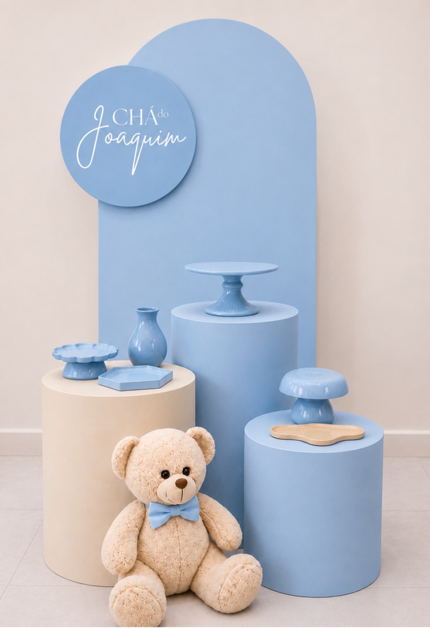 Kit Chá de Bebê Azul Bb - Bronze - Bolando a Festa