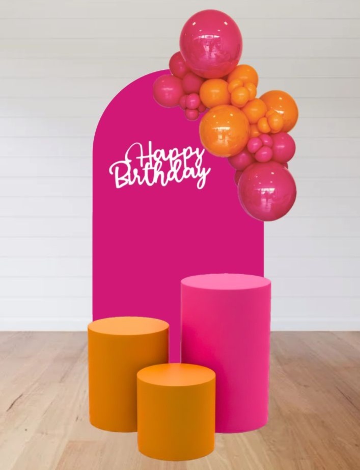 Kit Happy Birthday - Bronze Com Balões - Bolando a Festa