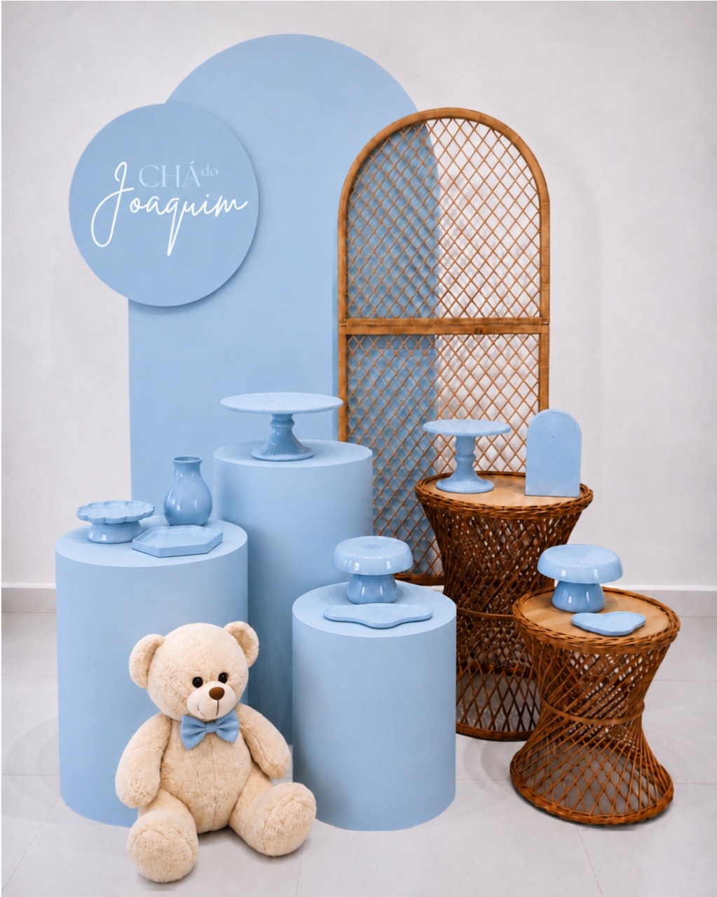 Kit Chá de Bebê Azul Bb - Natural G - Bolando a Festa