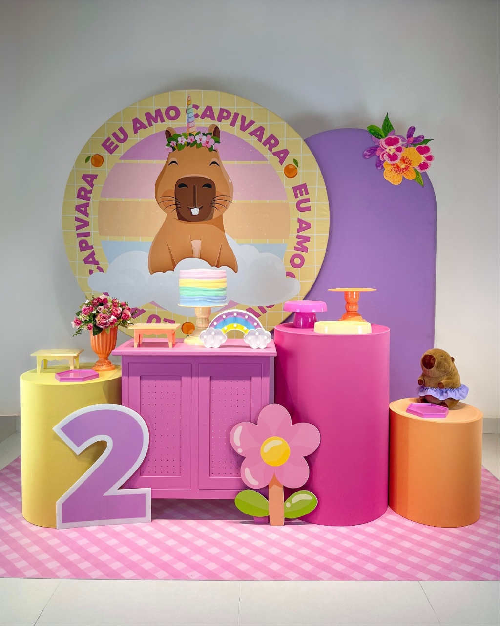 Kit Capivara Rosa - Ouro +Plus - Bolando a Festa