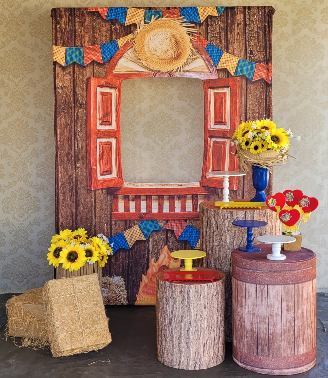 Painel + Composições Arraia 2026 - Irartdecorações Pegue & Monte