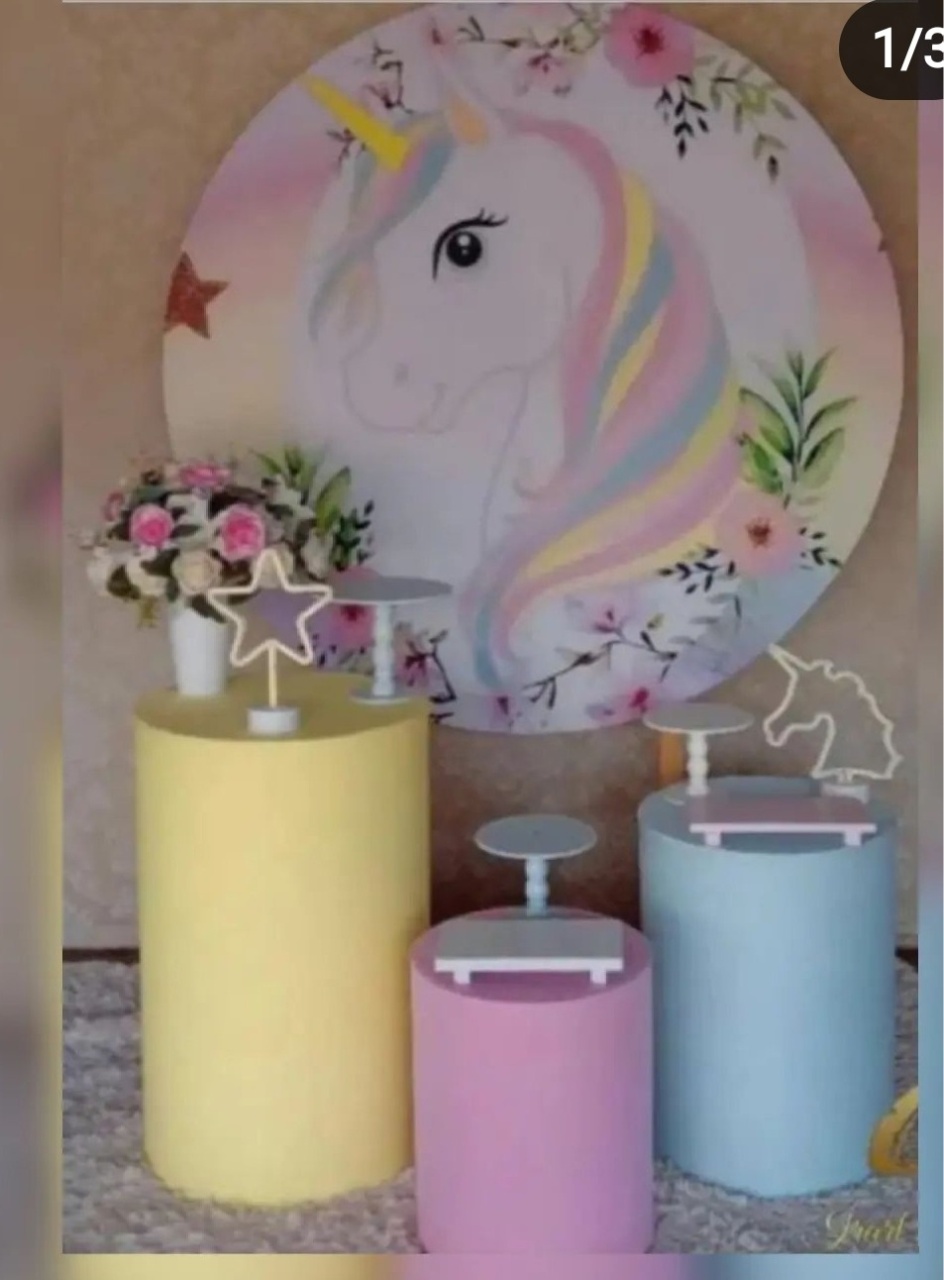 Kit 01 Unicórnio Cilindros - Irartdecorações Pegue & MONTE