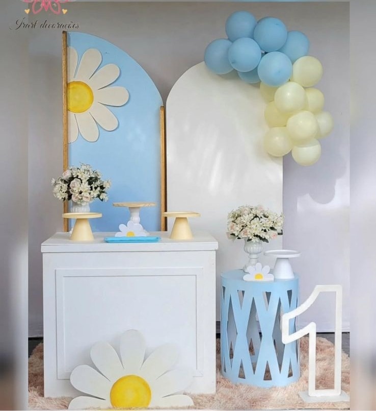 Kit 03 Margarida Lateral Azul - Irartdecorações Pegue & MONTE