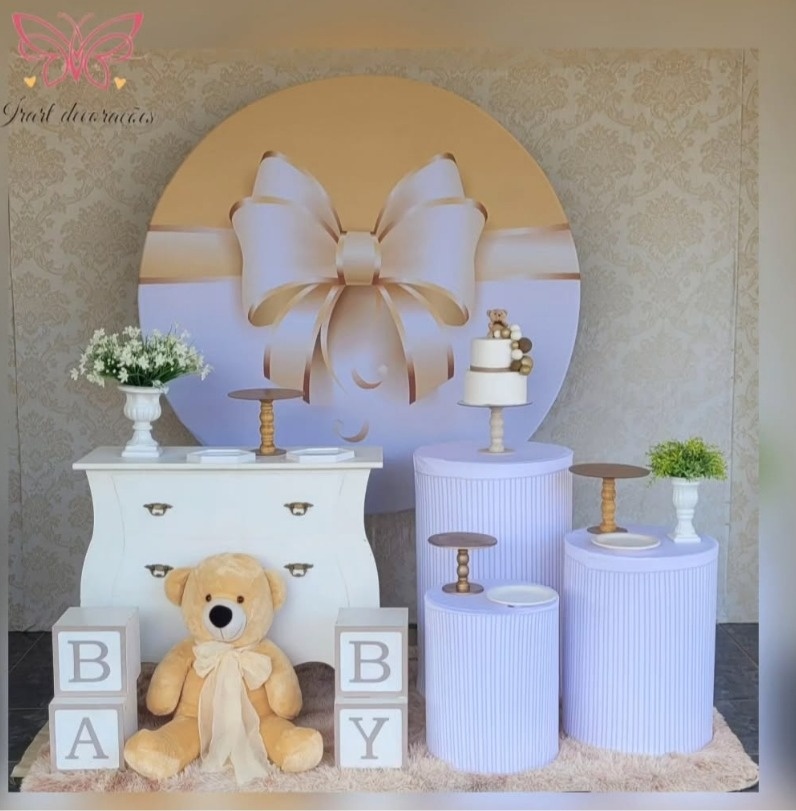 Kit 02 Laço  Chá Revelação Oh Baby /Bolo - Irartdecorações Pegue & MONTE