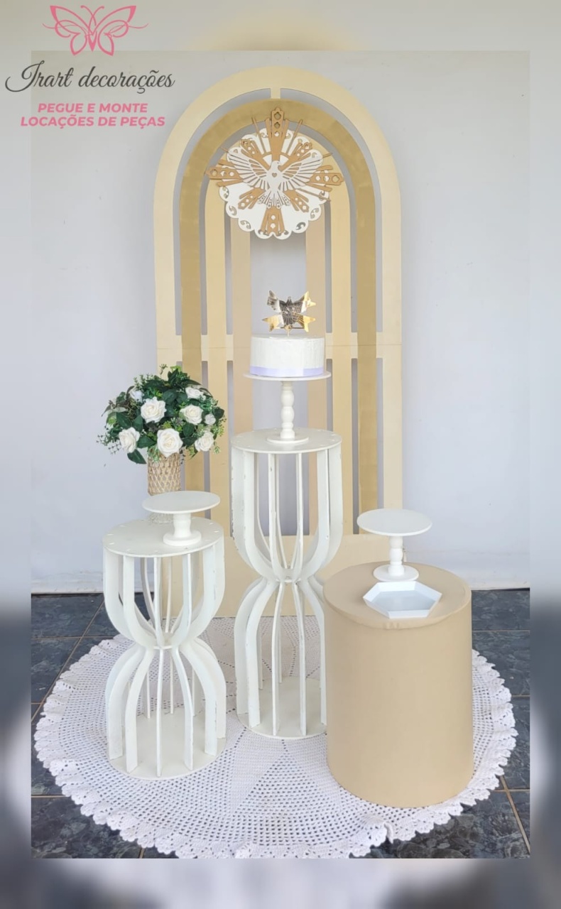 Kit Batizado/Bege - Irartdecorações Pegue & MONTE