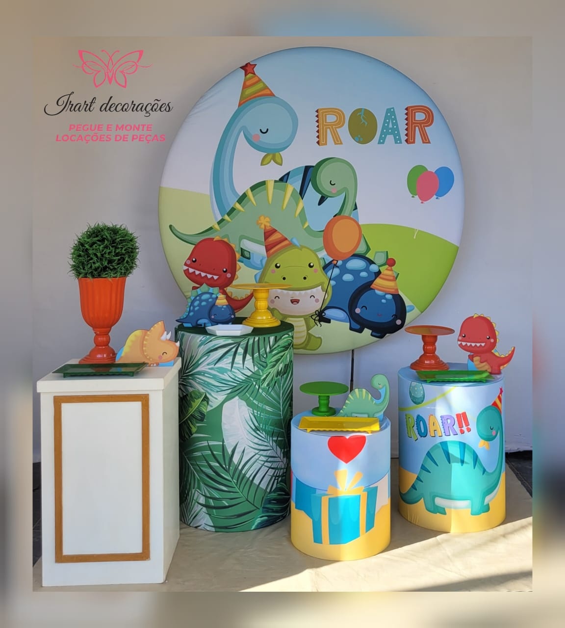 Kit 02 Dino Baby - Irartdecorações Pegue & MONTE