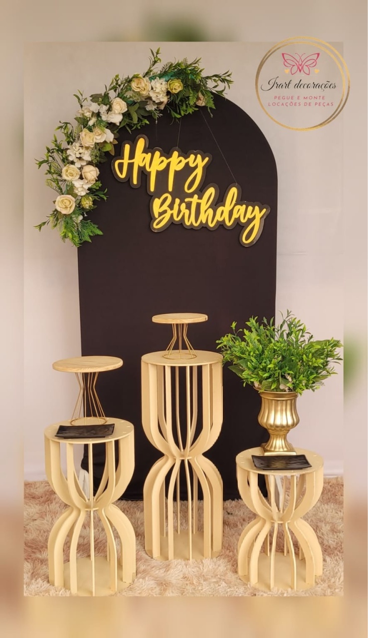 Kit Romano Floral Preto - Irartdecorações Pegue & MONTE