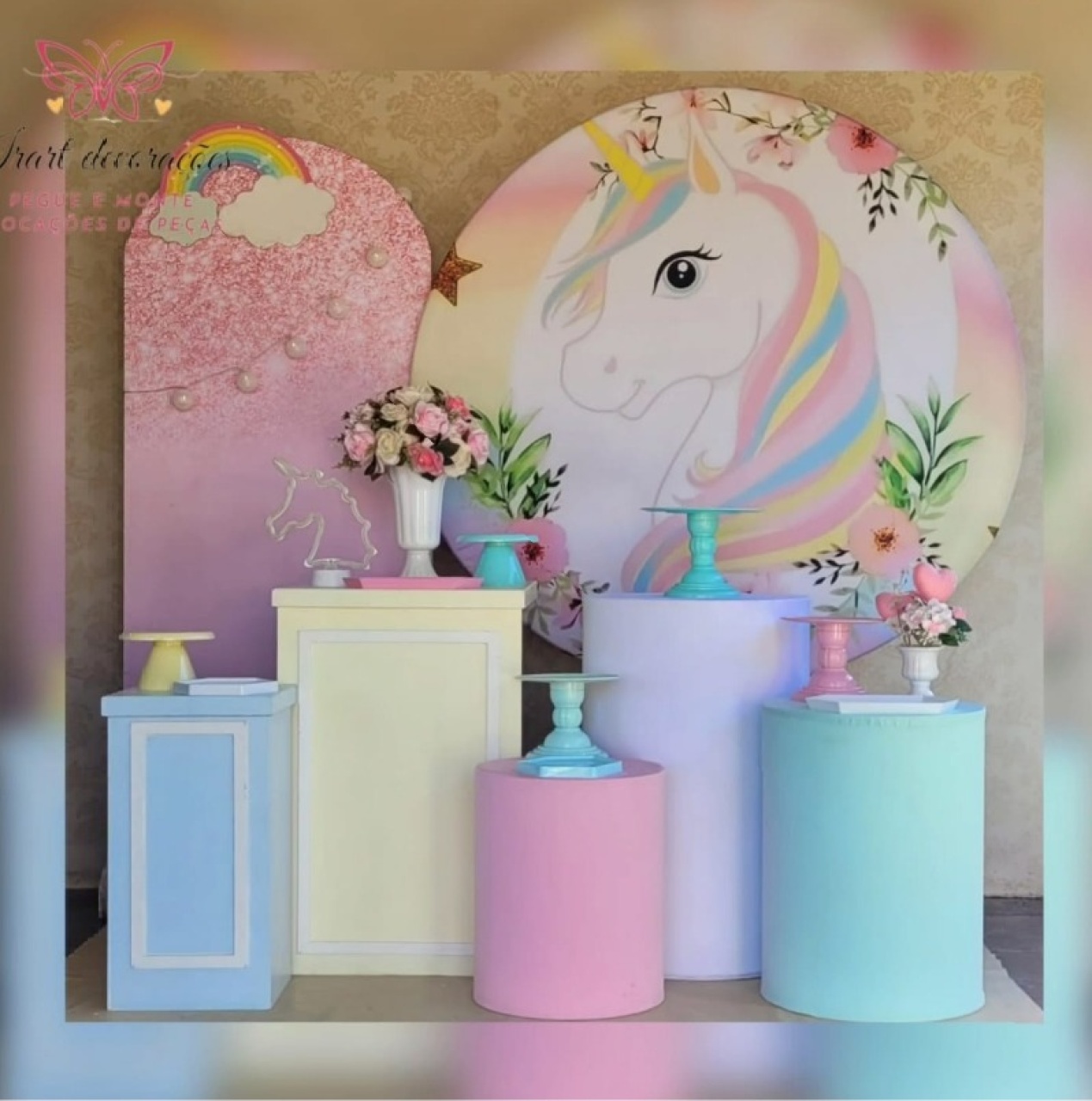 Kit 03 Big Unicórnio  - Irartdecorações Pegue & MONTE