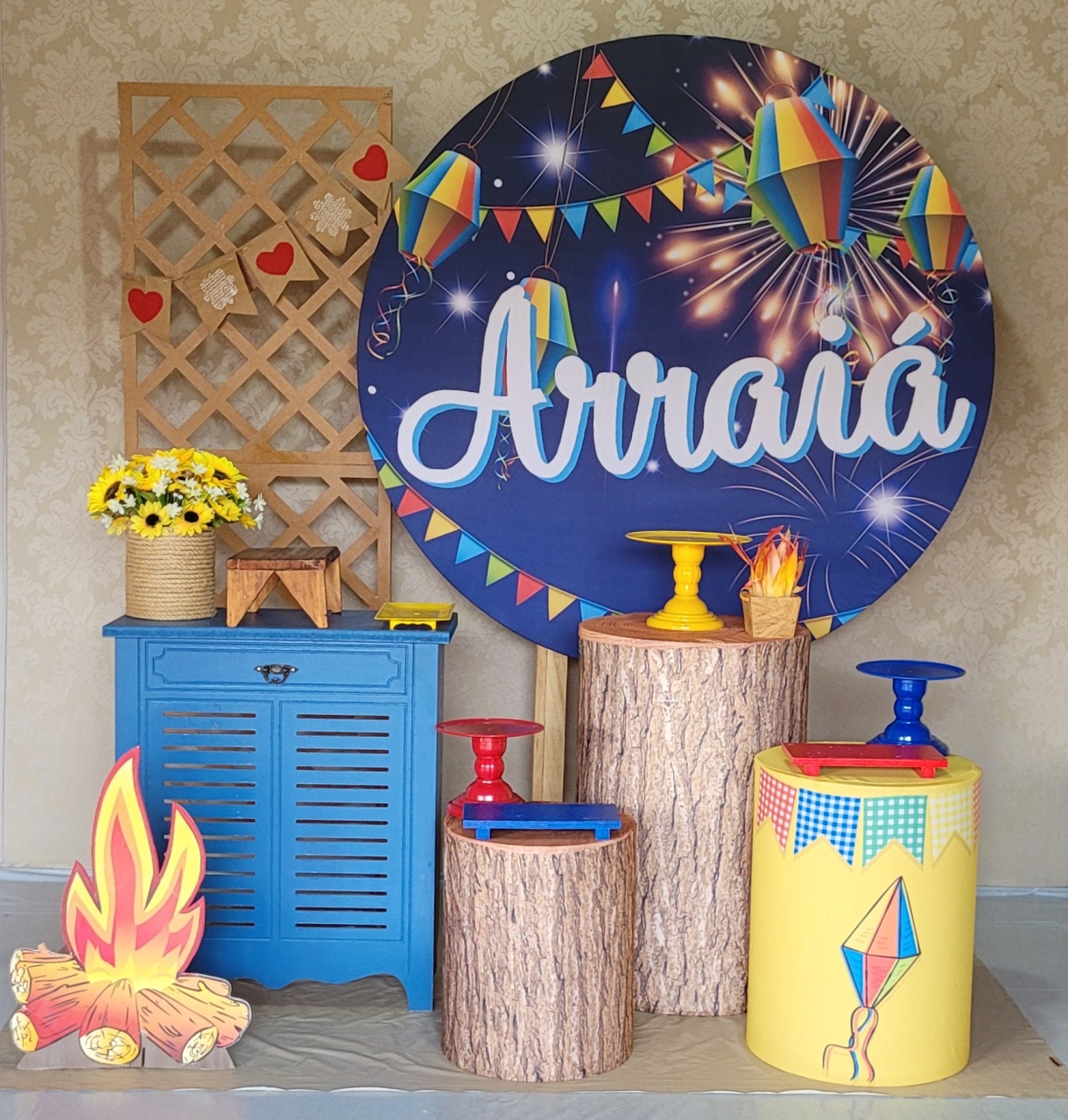 Kit 03 - Arraia Azul - Irartdecorações Pegue & Monte
