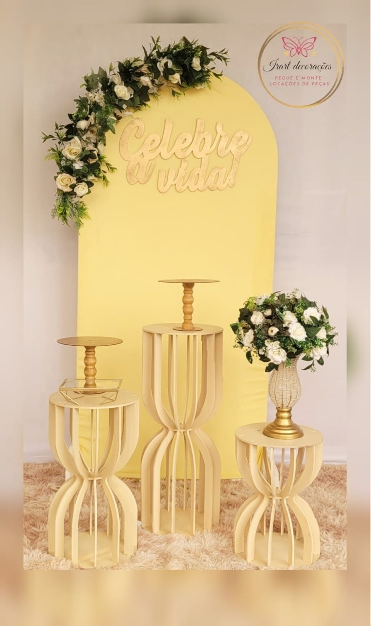 Kit Adulto Romano Floral Amarelo - Irartdecorações Pegue & MONTE