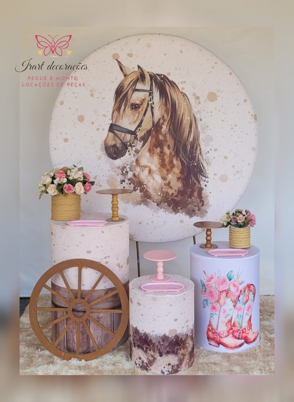 Kit 01 Cavalo/Com Roda - Irartdecorações Pegue & MONTE