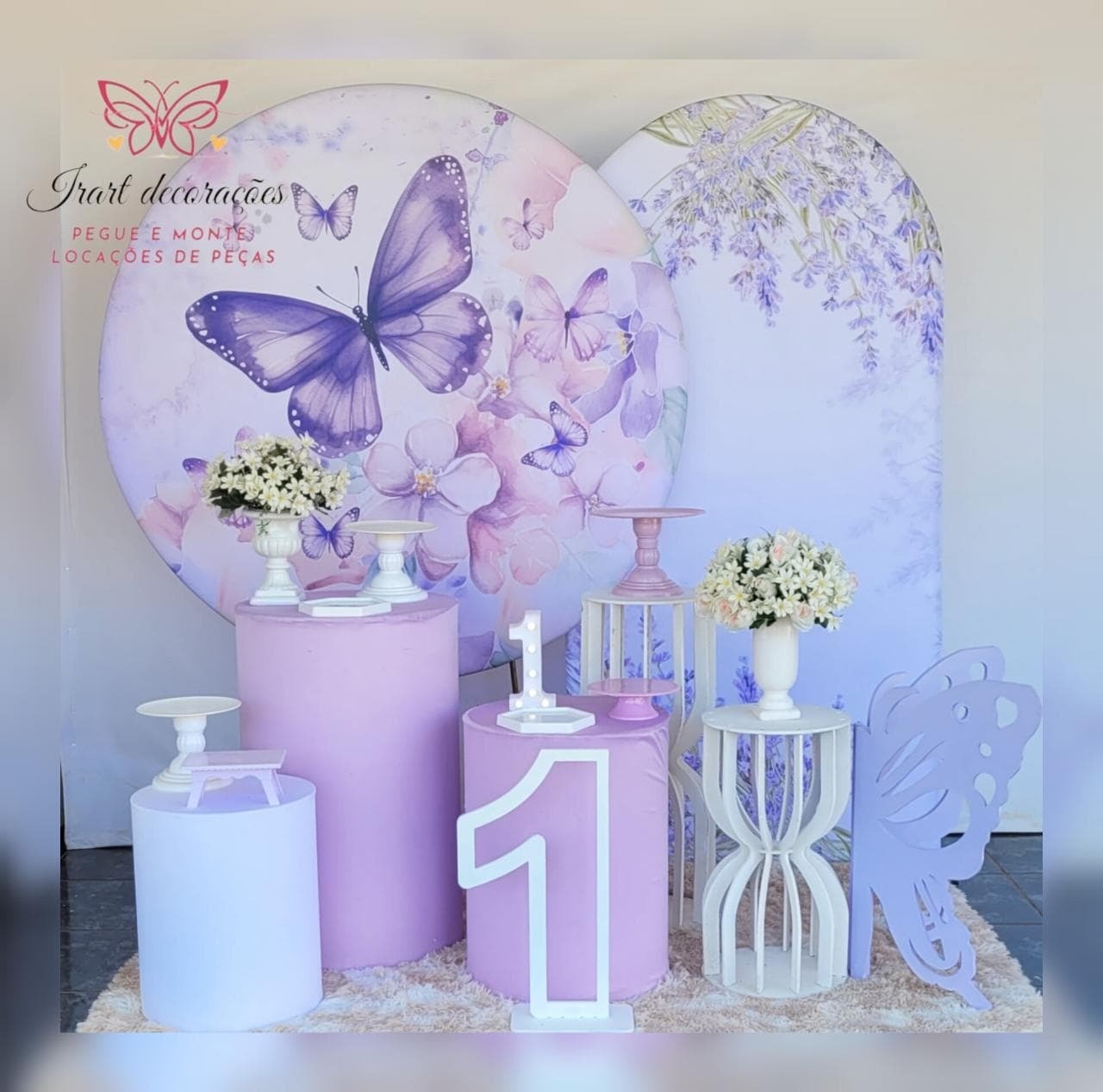 Kit Big Borboletas Lilas - Irartdecorações Pegue & MONTE