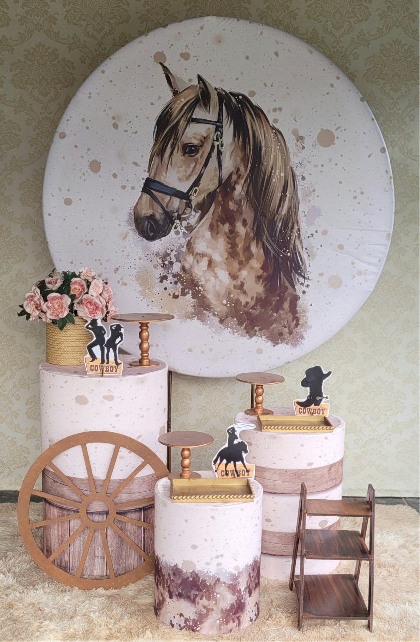 Kit 01 Cavalo Cowtry - Irartdecorações Pegue & MONTE
