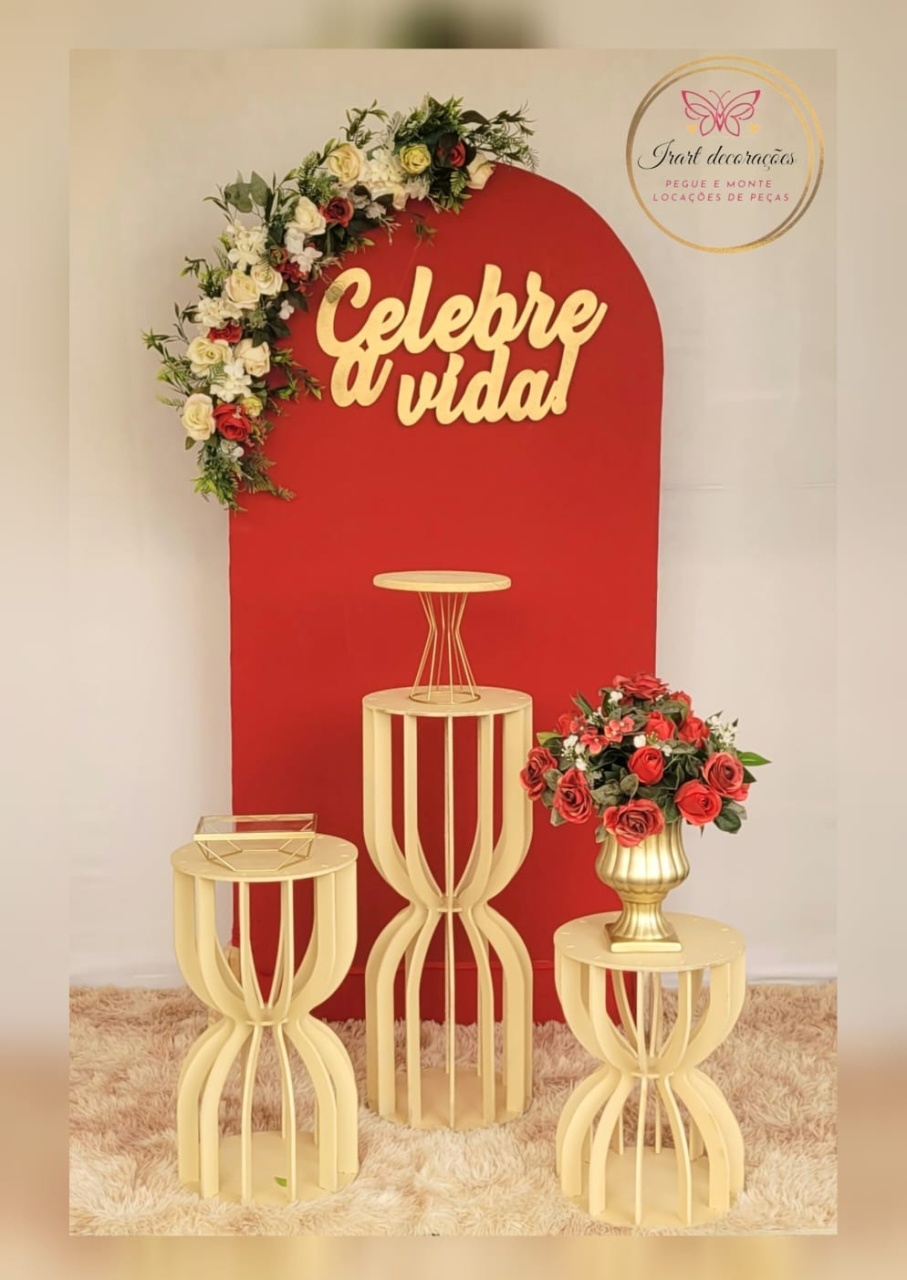 Kit Romano Floral Vermelho - Irartdecorações Pegue & MONTE