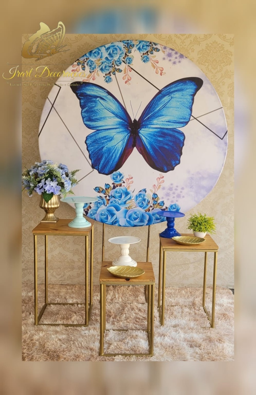 Kit Adulto Feminino Borboleta Azul - Irartdecorações Pegue & MONTE