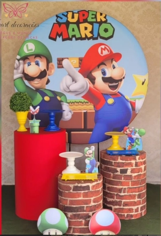 Kit 01 Super Mario Bros - Irartdecorações Pegue & MONTE
