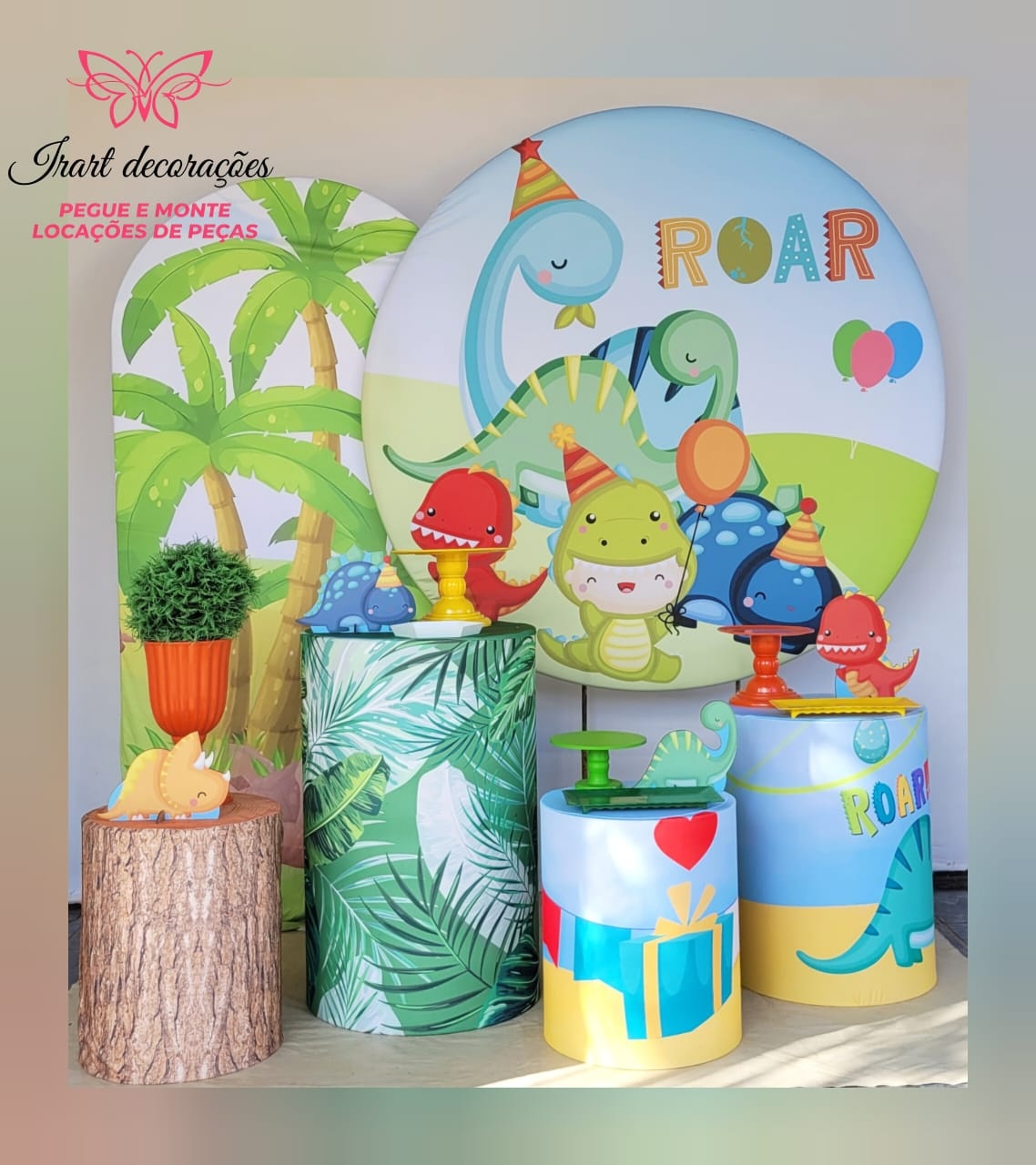Kit 03 Dino Baby - Irartdecorações Pegue & MONTE