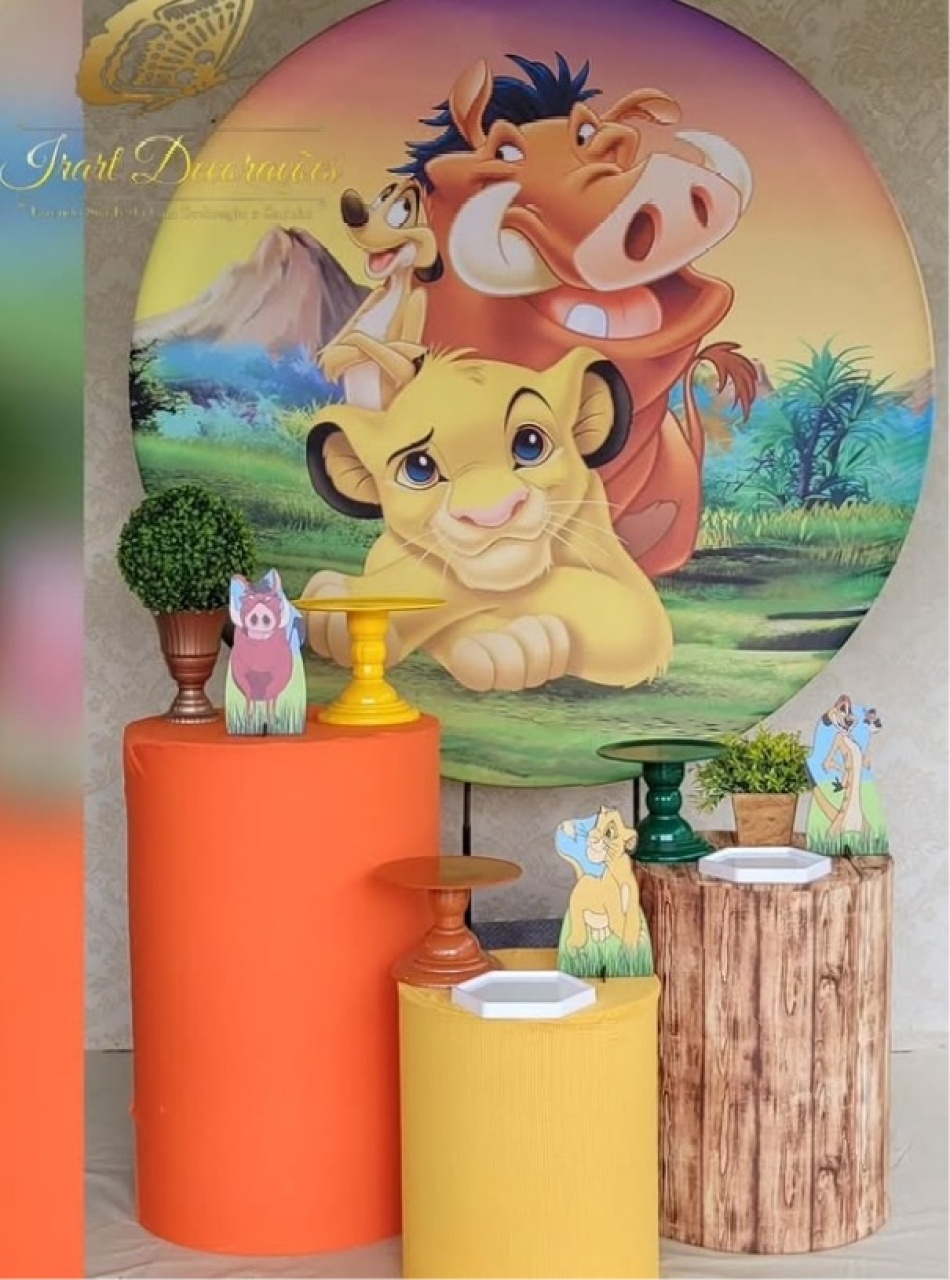 Kit 01 Simba/Timão /Pumba - Irartdecorações Pegue & MONTE