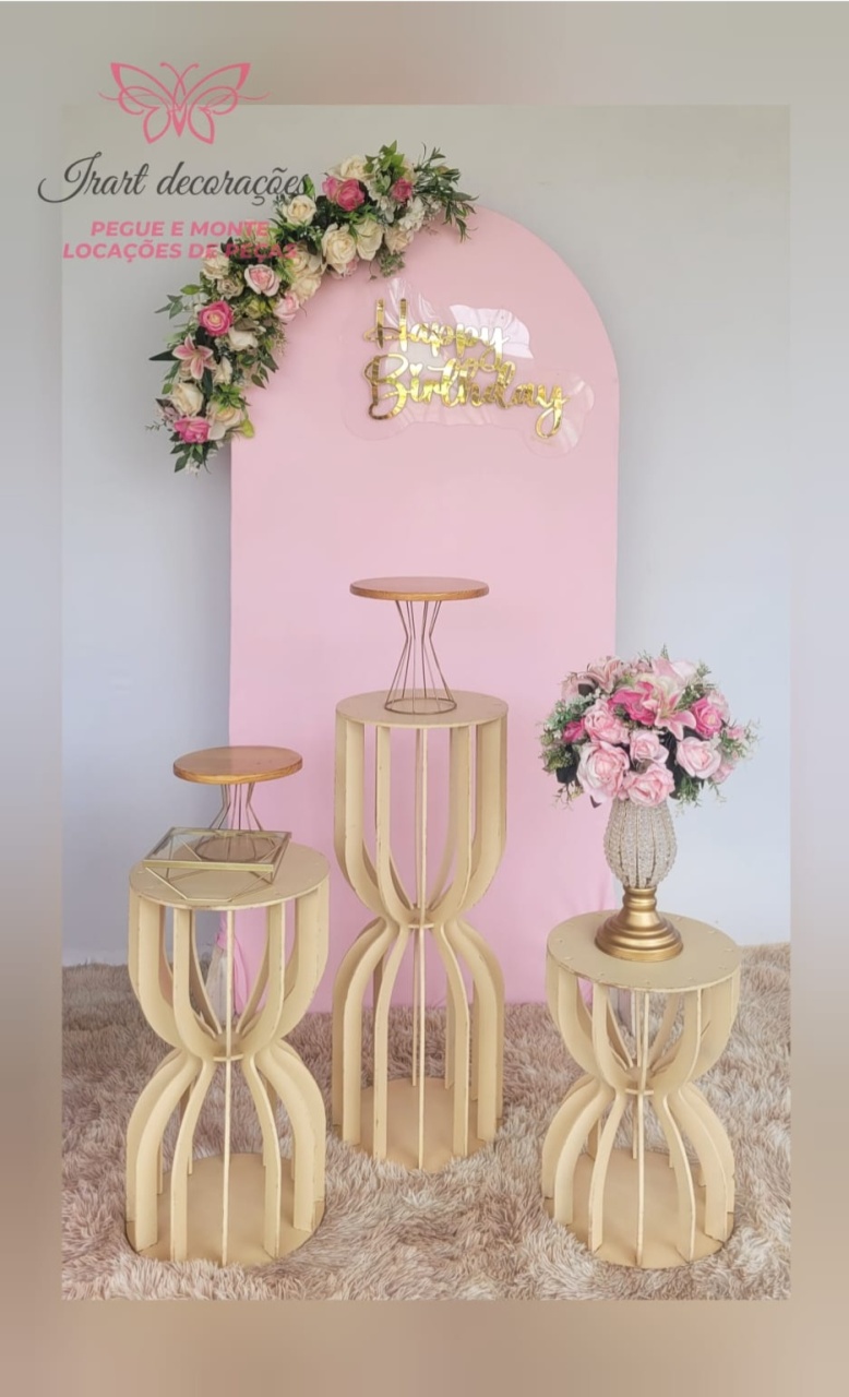 Kit Adulto Romano Floral Rosa Bebe - Irartdecorações Pegue & MONTE