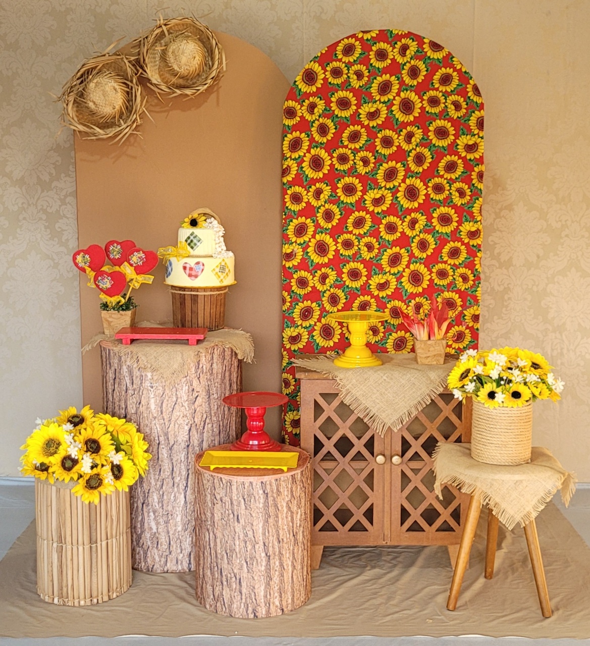 Kit Arraia Girassol - 2026 - Irartdecorações Pegue & Monte