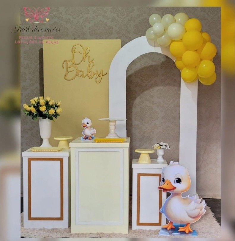 Kit  Luxo Patinho Unisex/Cacho Balões Tamanho P - Irartdecorações Pegue & MONTE