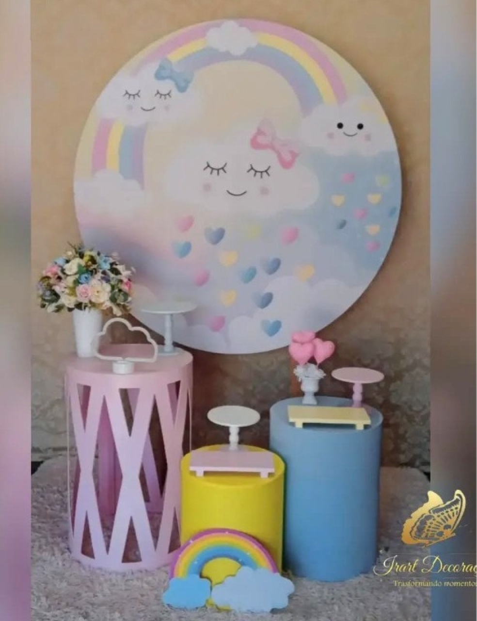 Kit 01 Chuva de Amor Telado - Irartdecorações Pegue & MONTE