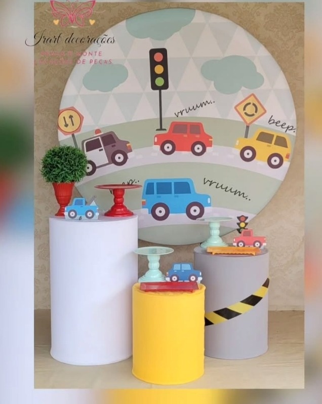 Kit 01 Carrinhos Pista - Irartdecorações Pegue & MONTE