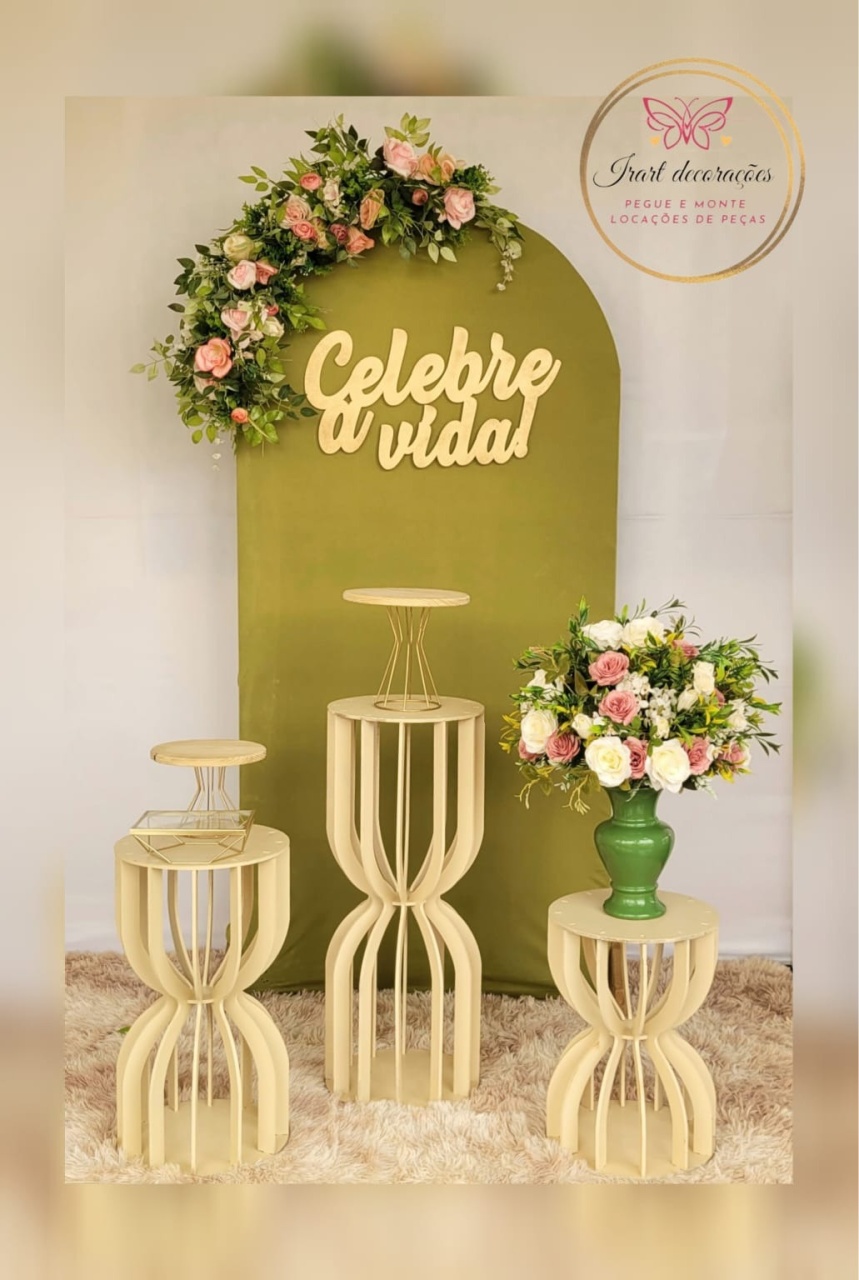 Kit Painel Romano Floral Verde Oliva - Irartdecorações Pegue & MONTE