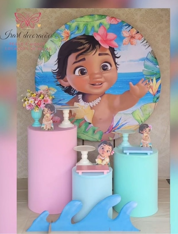 Kit 01 Moana Baby - Irartdecorações Pegue & MONTE