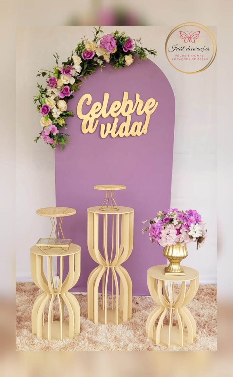 Kit Romano Lilas Floral - Irartdecorações Pegue & MONTE