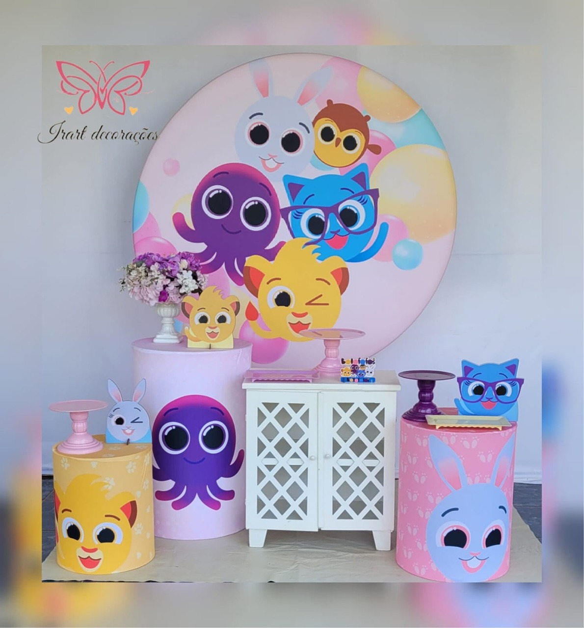 Kit 02 Bolofofo Rosa  - Irartdecorações Pegue & MONTE