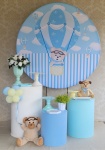 Kit 01 Urso Baloeiro Chá Bebe Menino/ Baloes - imagem 1