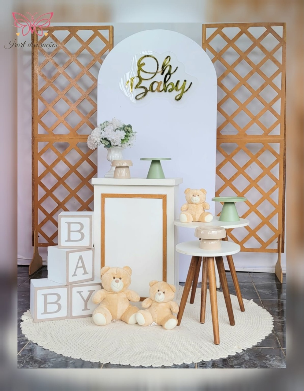 Kit 03 Big  Romano/Triliça  Chá Revelação - Irartdecorações Pegue & MONTE