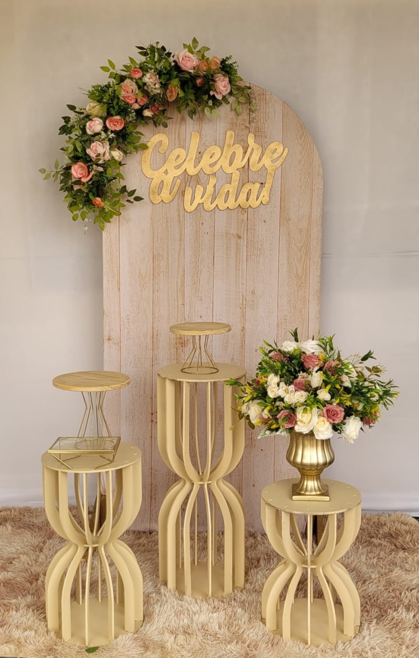 Kit Adulto Romano Floral  Madeirado - Irartdecorações Pegue & MONTE