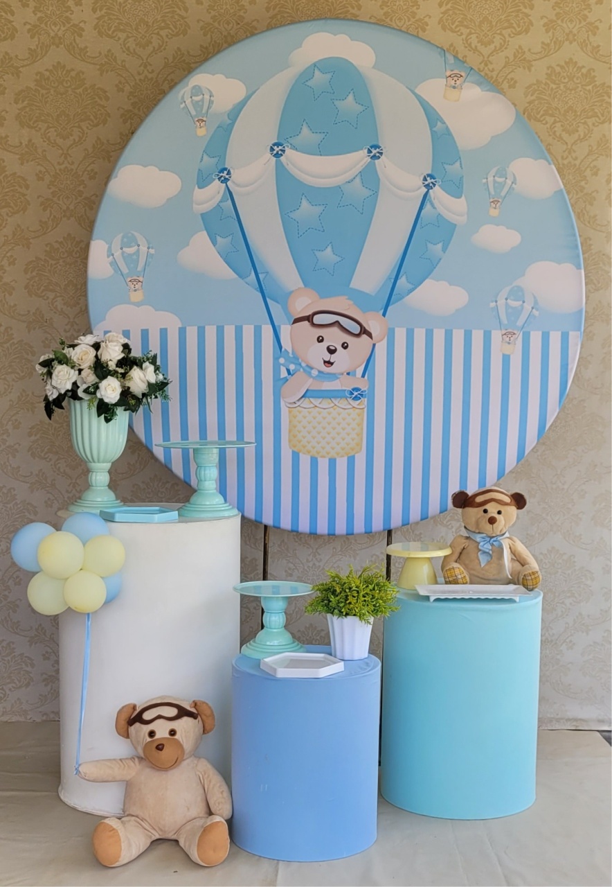 Kit Chá de  Bebe Urso Baloeiro  - Irartdecorações Pegue & MONTE
