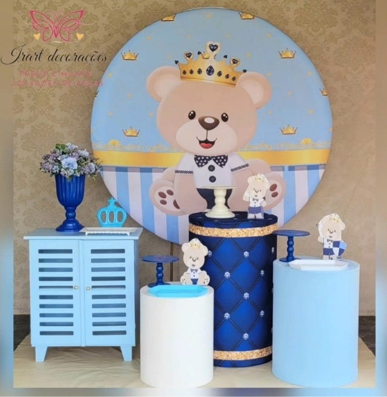 Kit 02 Principe Urso Chá de Bebe Menino - Irartdecorações Pegue & MONTE