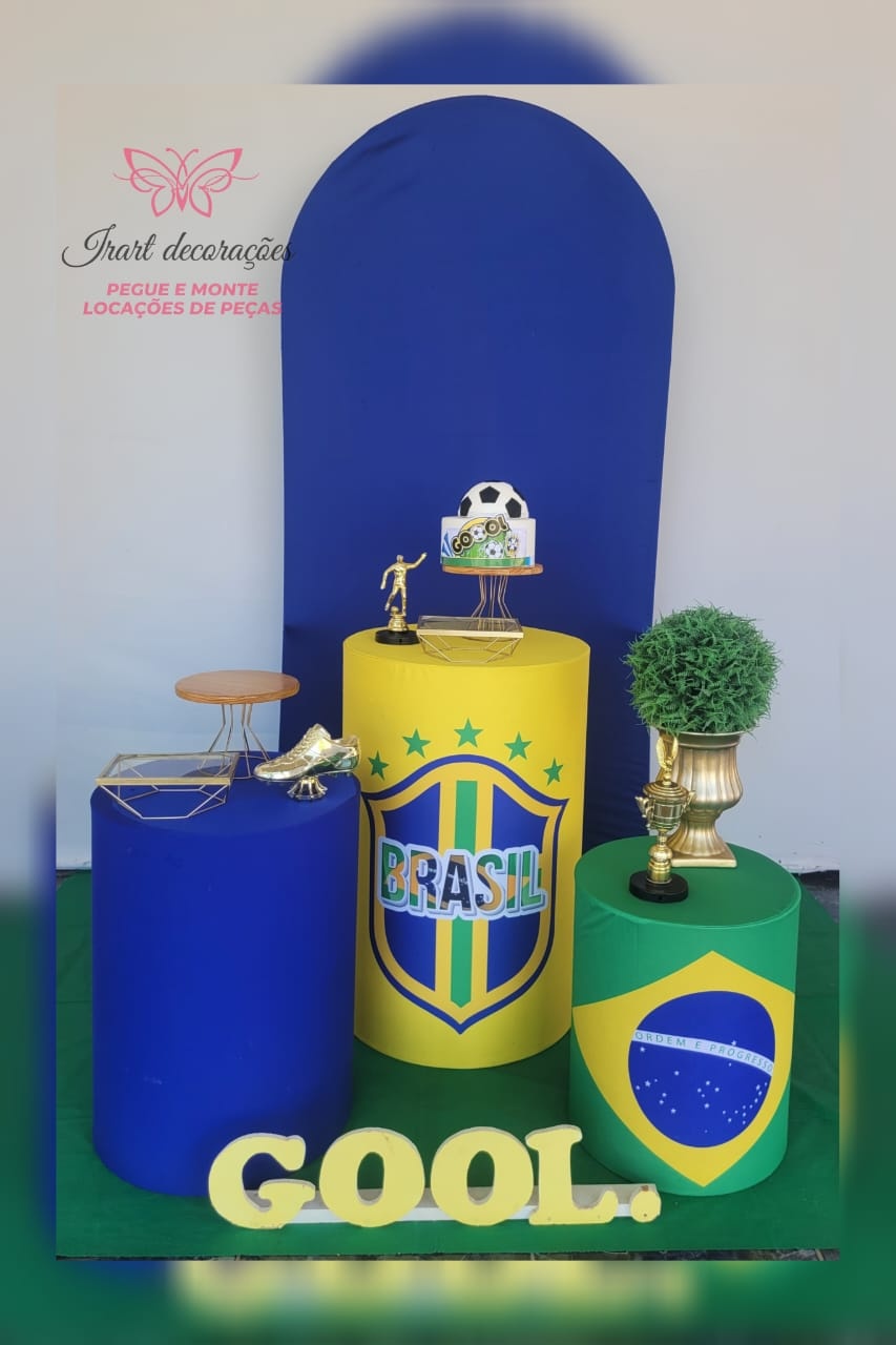 Kit 01 - Futebol Brasil (Painel Romano) - Irartdecorações Pegue & MONTE