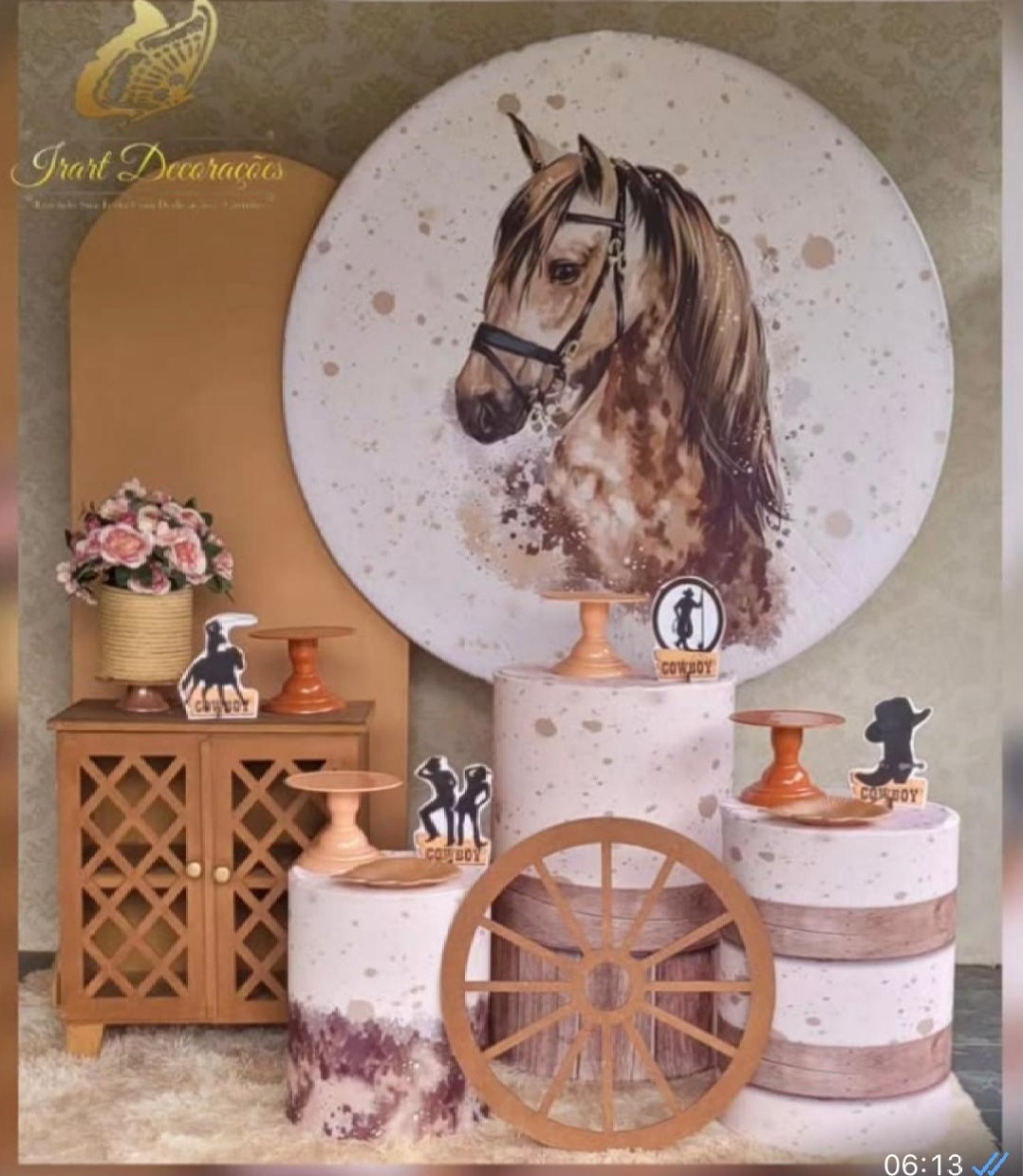Kit Big Cowtry Cavalo - Irartdecorações Pegue & Monte