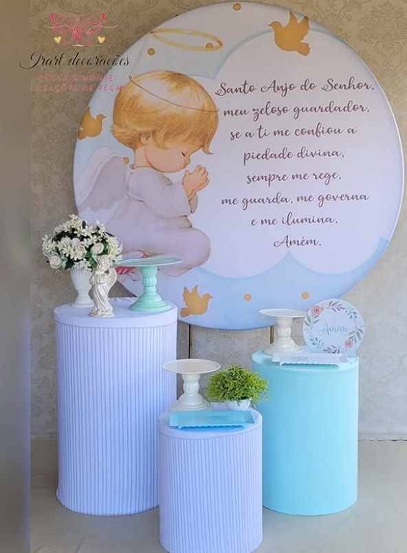 Kit 01 Batizado Azul - Irartdecorações Pegue & MONTE