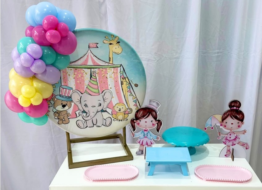 Kit Mesa Circo Rosa2 - Catálogo Tay pegue e monte
